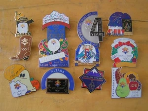 12 Salt Lake City 2002 winter Olympic Pins Different & Holidays - Picture 1 of 8