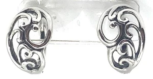 Sterling Silber / 925 florale aufwendige Creolen - Bild 1 von 8
