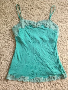 The Limited Silk Cami Top Size M Y2K Lace Trim Romantic Camisole Coquette 2007 - Picture 1 of 17