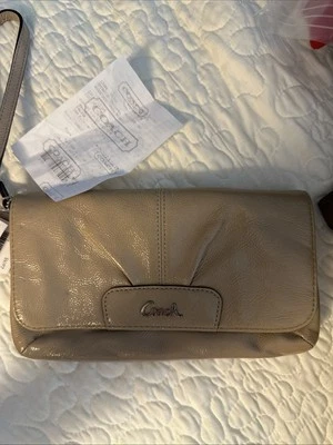 Coach Ashley Putty Wristlet Handbag Clutch Purple Interior NWT - Image 1 of 4