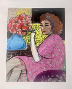 Unikat Fred Anselm , Öl auf Papier  signiert , studierte bei Emil Nolde in Paris - Bild 1 von 4