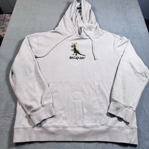 Basquiat Hoodie XL beige Grafik Krone Dinosaurier Streetwear Pullover Sweatshirt - Bild 1 von 5