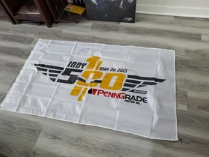 c.2016 Indy 500 100th Running Flag Sign Indianapolis Motor Speedway IMS SIGNED!  - Picture 1 of 24