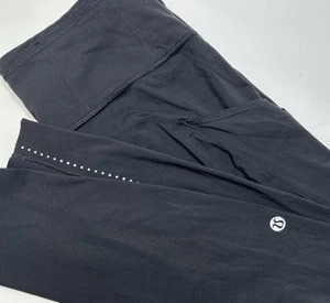 Lululemon Women 6 Fast Free Tight Leggings Black W6A55S Nulux Cropped Pockets - Picture 1 of 7