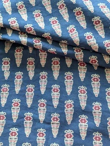 Traditioneller indischer 100 % Baumwolle Hand Block gedruckt Kleid Material Handarbeit Stoff - Bild 1 von 7