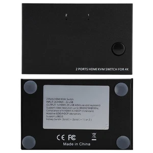 AM-KM201 KVM Switcher 2-Port Distributor 1080P 4K For 2 Computer Sharing FY - Afbeelding 1 van 9