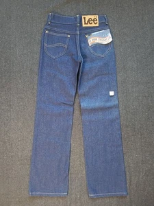 Vintage 70s Lee Rider Straight Leg Kids 11R Dead Stock 24×26 Blue Jeans Western - Picture 1 of 18