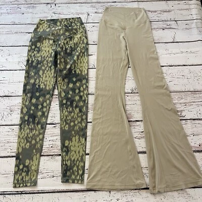 OFFLINE by Aerie Beige Real Me Flare Hi-Rise Leggings Size Medium & Small Floral - Image 1 of 4