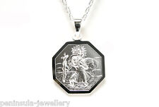 Sterling Silver St Christopher and chain 16mm Pendant Gift Boxed