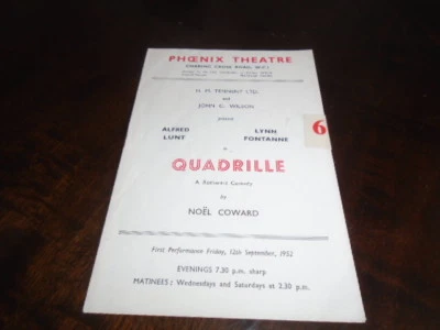 ALFRED LUNT & LYNN FONTANNE in QUADRILLE - 1952 - Image 1 of 4