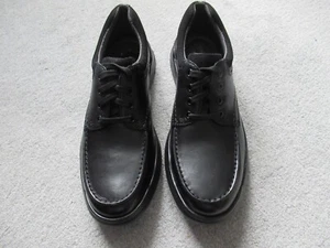 Clarks Mens Cotrel Edge Smooth Black Leather Shoes Size 9 G EUR 43 - NEW - Picture 1 of 7