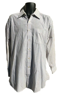 Camisa Tommy Hilfiger Azul Tostado Rayas Para Hombre Con Botones Talla XL 17 32-33 Foto 1 de 4