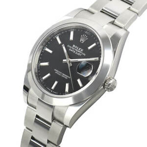 Rolex Datejust 41mm 126300 Steel Domed Bezel Oyster Black Index Automatic Watch