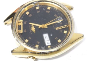 Citizen 4-039289RC automatic watch runs/stops, damaged crystal,for repairs-15617 - Imagen 1 de 7