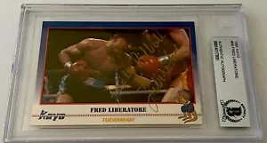 Fred Liberatore Boxen signed 1991 Kayo #58 Karte handsigniert Beckett Slabbed - Bild 1 von 2
