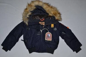Original PARAJUMPERS Gobi Eco Jungen Kapuze Bomber Marineblau Größe 6 (Kids) Neu - Bild 1 von 5