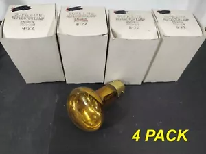 4 x 40W AMBER Incandescent R64 Reflector Light Globes Bulbs Bayonet B22 Dimmable - Picture 1 of 3