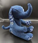 Handmade Primitive Button Jointed Stuffed Elephant Denim An Oma's Touch 