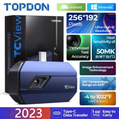 TOPDON TC001 Caméra thermique 256 x 192 50MK Module pour Android USB Type-C - Photo 1/4