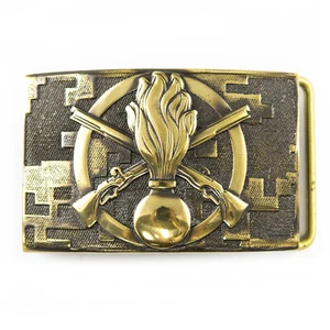 Infanterie Gürtelschnalle, Handarbeit Ukrainische Militär Mechanisierte Streitkräfte Messingschnalle - Bild 1 von 23