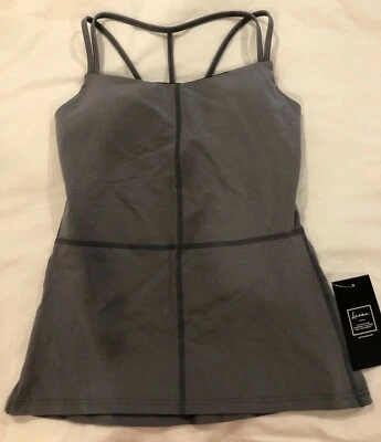 NUEVO Camiseta sin mangas Karma Alexandra con tiras en gris jaspeado pizarra - talla MEDIANA Foto 1 de 3