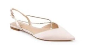 JEWEL BADGLEY MISCHKA WOMENS ALANNA CRISSCROSS RHINSTONE STRAP FLATS SZ 7M - Picture 1 of 16