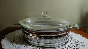 McKee Glasbake 225/235 Poppy Oval Serving Dish with Serving Tray - Picture 1 of 9