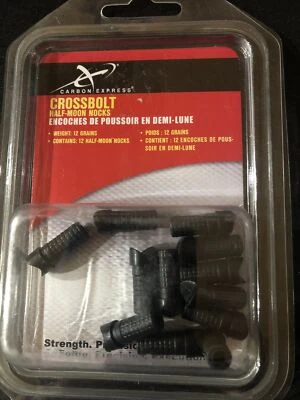 12pcs Half Moon Arrow Nocks Carbon Fiberglass Crossbolts W2140 - Image 1 of 2