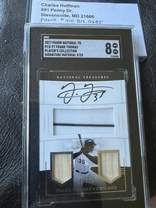 2017 Panini National Frank Thomas Player’s Collection Signature Material 9/25 - Picture 1 of 2