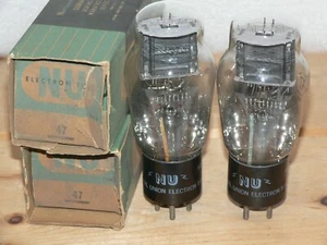 2 NIB National Union #47 Tubes  (USA) SAME CODE-PAIR #2 - Picture 1 of 3