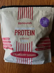 upnourish vegan protein all-in-one meal shake powder strawberry banana - Picture 1 of 1