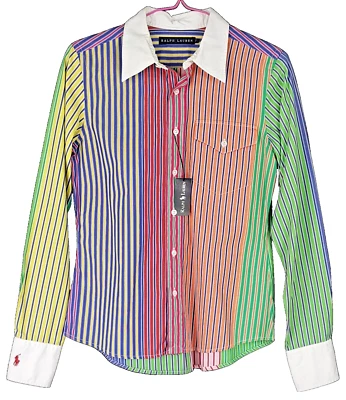 RALPH LAUREN Boys Candy Striped L/S EVENING SHIRT - 7/8Yrs - RRP £119 - Image 1 of 4