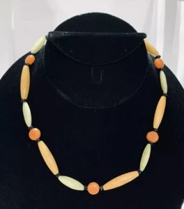 Polished Natural Precious Stone Necklace Sterling Silver 925 Toggle Lock F75 - Picture 1 of 9