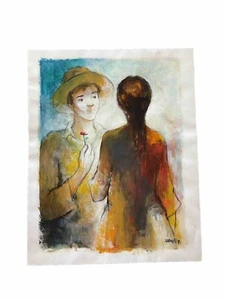 CHARLES LANIER Signed Oil Painting Falling In Love - Picture 1 of 6