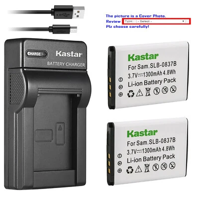 Carregador USB fino Kastar bateria para Samsung SLB-0837B SLB-0837(B) Digimax SL201 - Imagem 1 de 4