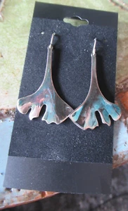 RLM Studio 925 Sterling Silver Ginko Leaf Earrings Robert Lee Morris - Picture 1 of 3