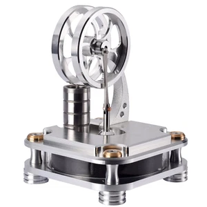 Motore Stirling Bassa Temperatura Giocattolo Educativo Scrivania Modello-D16-C Argento - Foto 1 di 10