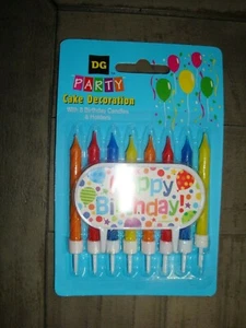 DG Party Cake Decoration w/Multi Color 2 1/4" Birthday Candles 8 ct NEW - Picture 1 of 1
