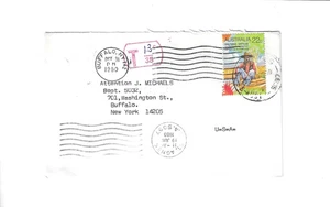 AUSTRALIA 1980 Cover sent to U.S. - Postage Due; - Picture 1 of 2