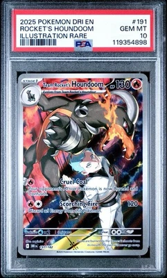 PSA 10 Team Rocket's Houndoom 191/182 Destined Rivals Holo Pokemon TCG 2025 - Image 1 of 2