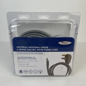 Whirlpool Electric Dryer Power Cord Universal Industrial Grade 3 Prong 6 Foot - Picture 1 of 6