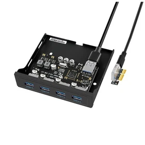 PCIE USB Adapter 3.5 Inch Floppy Front Panel Bracket PCI-E X1 Riser P3K81585 - Afbeelding 1 van 7
