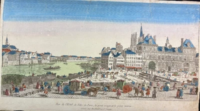 Guckkastenblatt, Hotel de Ville Paris, Kupferstich um 1780  - Bild 1 von 4