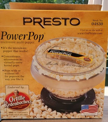 De colección 2010 Presto Power Pop Microondas Palomitas Popper 04830 Nuevo En Caja Completo Foto 1 de 4