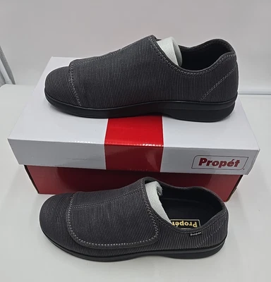 NWT Propet  Men Cush'n Foot  Diabetic and Orthotic Slate Corduroy Shoes 11.5 - Image 1 of 4