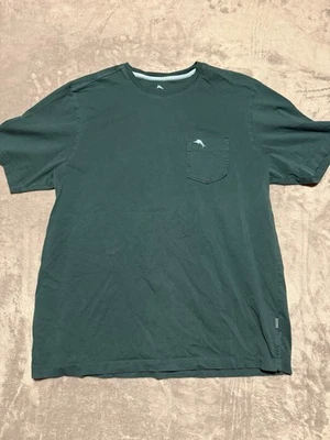 Tommy Bahama Shirt Mens Medium Green Pocket Tee Logo Minimal Pima Cotton Casual - Image 1 of 4