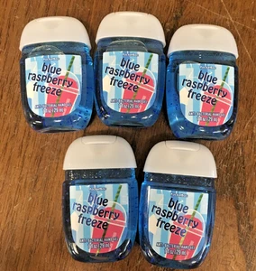 Bath & Body Works Blue Raspberry Freeze Pocketbac Gel Sanitizers 1 oz New 5 Pack - Picture 1 of 2
