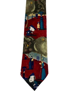 Vintage Peanuts Golf Krawatte "A Sunday On The Green" Snoopy Woodstock 100 % Seide - Bild 1 von 19
