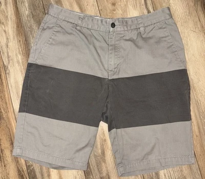 VOLCOM Mens Chino Gray Slim Sz 34 Shorts 10”in Corpo Class Vmonty Skateboard Y2K - Image 1 of 4