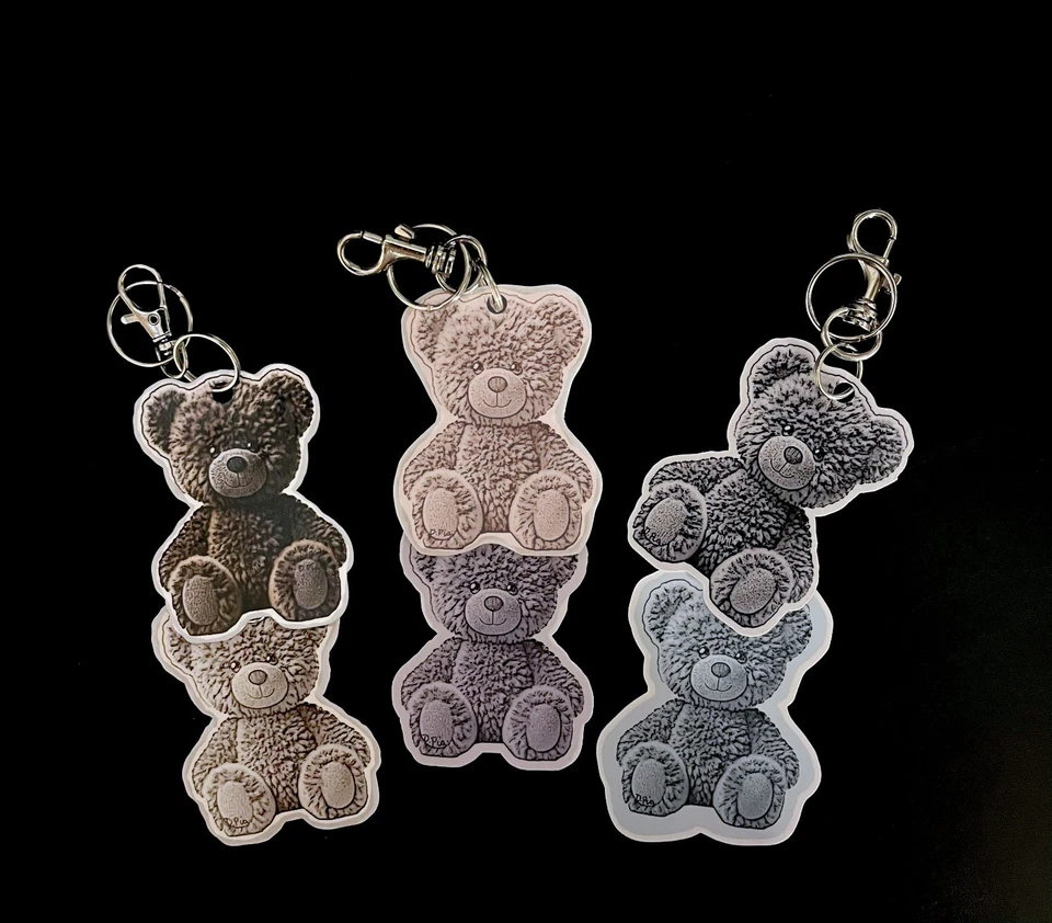 Oso de peluche baby shower llavero oso de peluche baby shower fiesta favores conjunto de 6 Foto 1 de 4